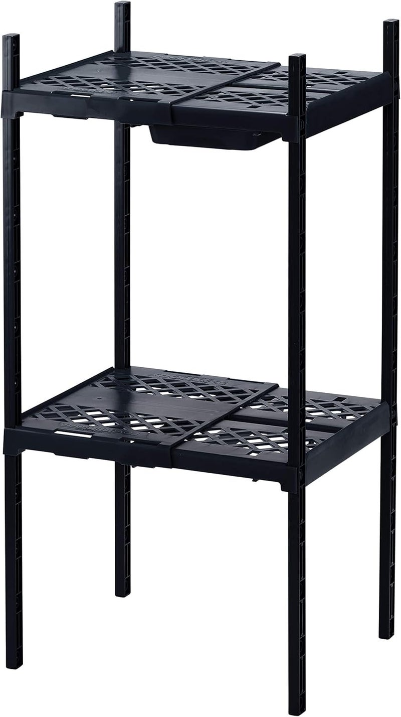 LockerMate Double Locker Shelf, Adjustable Width and Height to Fit Most School Lockers, Black - Image 1